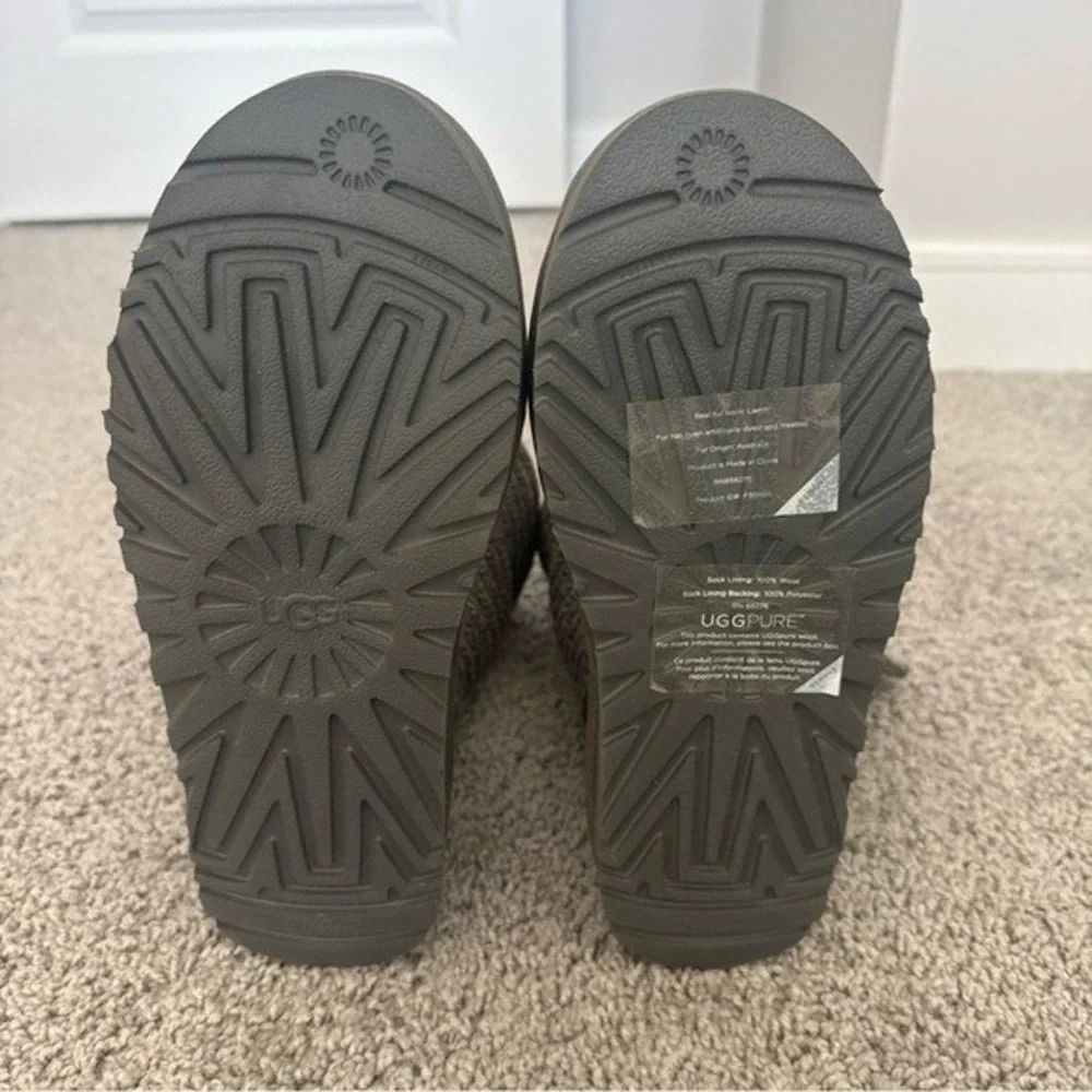 UGG Australia Women's Gray Knit Button Boots Size‎ 7 Right & Size 8 Left